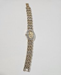 Elizabeth Taylor Women's Dress Oval Quartz Watch Gold Bracelet Rhinestone Bezel