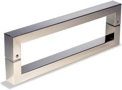 Entry Door Pull Handle 24" Long, Mirror Chrome Polished Entrance Modern Square