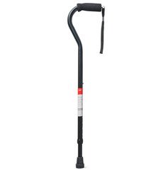 Equate Adjustable Aluminum Offset Handle Cane Foam Grip Walking Cane Black