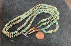 Ethnic multi-strands turquoise heishi necklace/6mm diameter(b194f-w2)