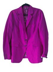 ETRO Women's Blazer Purple Silk Jacket Unlined Oversize 50
