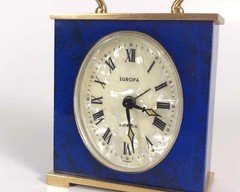 Europa 2 jewel alarm - opalescent oval dial & Lapis Lazuli style case.