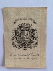 Ex-libris COUSTANT d'YANVILLE Comte de, C2146, 68x48mm, engraver AGRY, 19th century