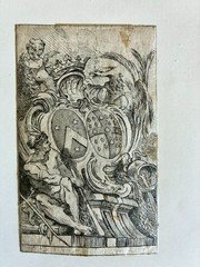 Ex-libris CROZAT de THIERS, C2179, 127x76mm, etching by François BOUCHER, 18th century