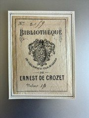 Ex-libris CROZET Ernest de, 70x50mm, engraver Martin J., 19th century