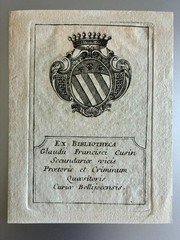 Ex-libris CUSIN Claude François, C2370, 94x58mmm, 18th century