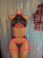 exotic dancewear garter set stripper outfit