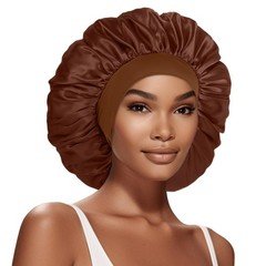 Extra Large Satin Bonnet Hair Cap, 17inches Silk Bonnet for Sleeping | Jumbo Sil