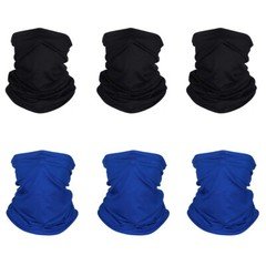  Face Mask Gaiter Biker Scarf Tube Bandana Beanie Cover Cap Headwrap 6PCS