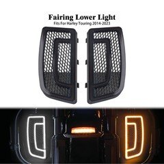 Fairing Lower Grills Turn Signal Lights For Harley Touring Street Glide 2014-23