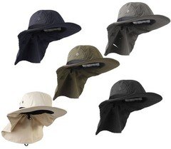 Falari Outdoor Sun Hat Wide Brim Neck Flap Safari Hiking Gardening Fishing Hats