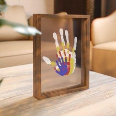 Family Handprint Kit Frame DIY Keepsake Gift Newborn Baby Shower Decor Father's