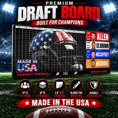 Fantasy Football Draft Board Kit 2026 4"x1" PLAYER PHOTO Top Rookies Live Party
