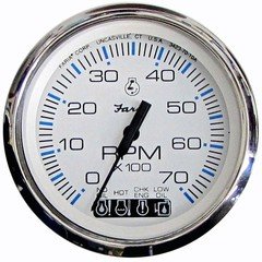 Faria Chesapeake White SS 4" Tachometer w/Systemcheck Indicator - 7000 RPM 