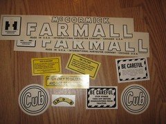 Farmall Cub  1947 Decal Set with "IH McCormick Farmall" Free Shipping