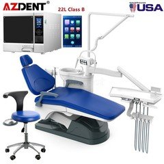 FDA Dental Unit Chair DC Motor Hard Leather/Class B Autoclave Steam Sterilizer