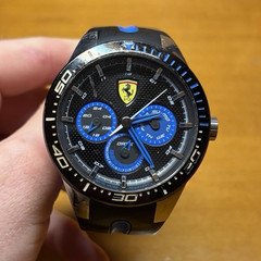 Ferrari Scuderia Sport Quartz Chronograph Date 45mm 50m Black/Blue Rubber