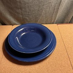 FIESTA 8.25" Deep Plate or Rim Soup Bowl And Dinner Plate - Cobalt Blue