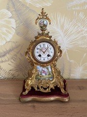 Fine Louis Boname Gilt Metal & Sevres Style Porcelain Mantel Clock – Circa 1890