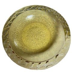 Fire And Light Unsigned Glass Serving Bowl Moonstone Pattern Citrus 11”