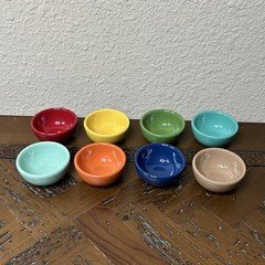 Fishs Eddy 2.5" Small Mini Sauce Bowls Set of 8 Multicolor