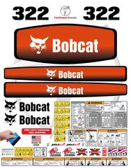 Fits Bobcat 322 Mini Excavator Decal Kit - 3M Vinyl - Free Shipping