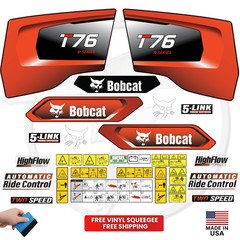 Fits Bobcat T76 Decal Kit Skid Steer / safety decals 3M VINYL / FREE SHIPPING