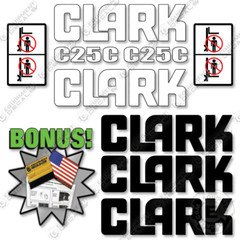 Fits Clark C25C Decal Kit Forklift - 7 YEAR OUTDOOR 3M VINYL!
