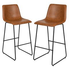 Flash Furniture Light Brown Bar Height Bar Stool - Set of 2