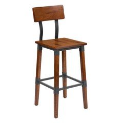 Flash Furniture Rustic Walnut Beechwood Dining Barstool - Set of 2