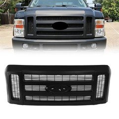 For 2008-2010 Ford F250 F350 Super Duty XLT Front Grille Upper Grill Matte Black