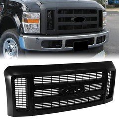 For 2008-2010 Ford F250 F350 Super Duty XLT Front Grille Upper Grill Matte Black