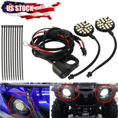 For 2019-24 Yamaha Grizzly 90 LED Headlight Light Kit w Switch Wire Harness Plug