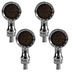 For Harley Iron 883 4x Chrome Motorcycle LED Turn Signal Running Lights Front