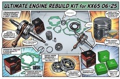 For KAWASAKI ENGINE REBUILD KIT KX65 CRANKSHAFT PISTON GASKETS 06-25  EP1