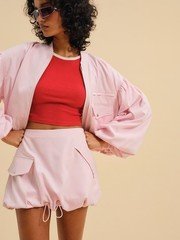 For Love And Lemons Elanah Bubble Mini Skirt Baby Pink XS Street NWT