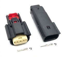 For Molex 3 Pin Wire Connector, Harley BLACK Waterproof, Sealed Kit, MX150 CPA U
