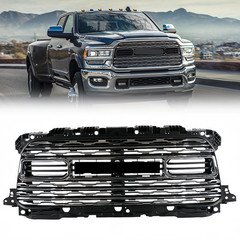 For RAM 2500 3500 2020-2024 Chrome Front Bumper Upper Grille W/O Camera Hole
