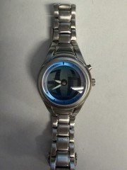 Fossil JR-8092 Y2K Quartz 34mm Blue Dial Stainless Steel Bracelet Watch
