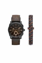 Fossil Men 42mm Machine Watch Bracelet Box Set