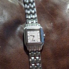 Fossil Quartz 30m Silver Dial Date Square Stainless Steel Bracelet Watch