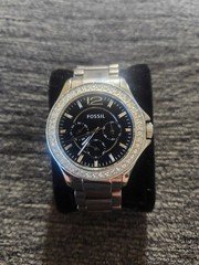 Fossil Riley Women's Chrome Ceramic Watch (CE1067) - Black DialModel: CE1067Mate