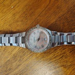 Fossil Women’s Quartz Watch Pink Dial Date 5 ATM Silver Steel Bracelet 31mm