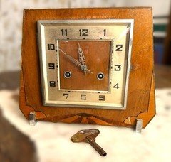 FRENCH ART DECO MANTLE CLOCK- 1930'S