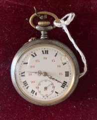 French Pocket Watch Manual Wind Ceramic Dial Works Antique