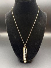 Freshwater Pearl Oval Frame Pendant Necklace