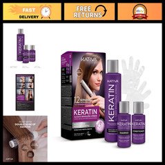 Frizz Control Hair Straightening Kit - At-Home Keratin Treatment, Vegan, 12 Week