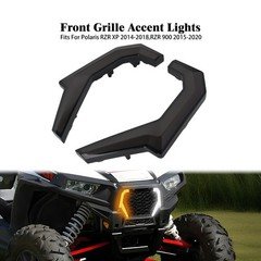 Front LED Accent Lights Black Lens Running Turn Lights For Polaris RZR XP 14-18