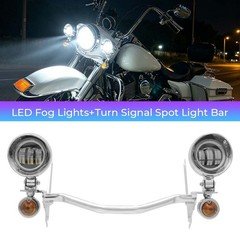 Front LED Headlight Turn Signal Spot Lamp Fit Harley 11-23Road Glide Ultra FLTRU