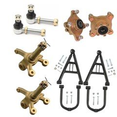 Front Suspension Upper Lower Swing Arm+ 4 Stud Wheel Hub+Spindle Knuckle Tie Rod